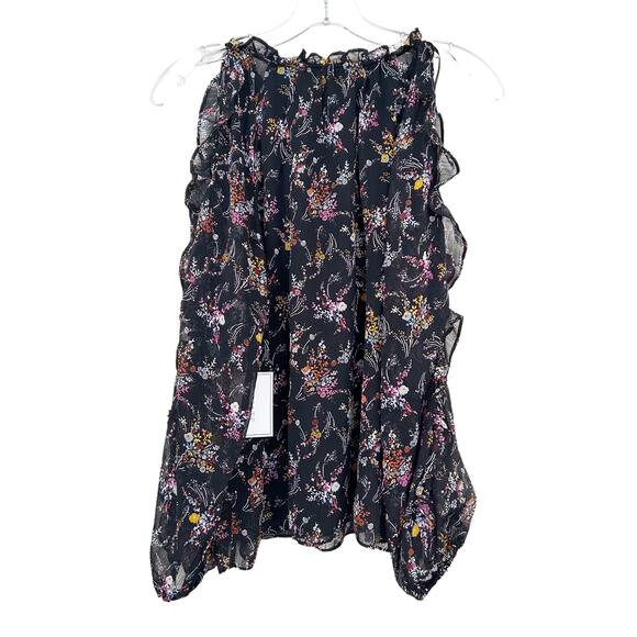 1. State Black Floral Chiffon Off The Shoulder Blouse Sz XS - Picture 6 of 7